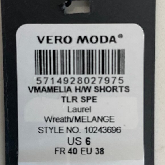 Vero Moda Vmamelia Hi Waist Pull On Lined Shorts Laurel Wreath Green Sz 6 NWT - Picture 11 of 13